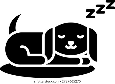 Sleeping Dog Vector Icon Illustration