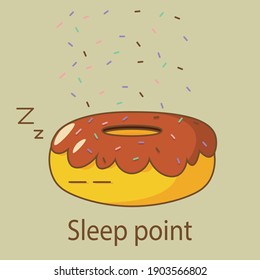 sleeping donut,in colored sprinkles  color cafe