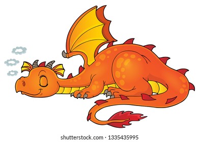Sleeping dragon theme image 1 - eps10 vector illustration.