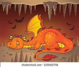 Sleeping dragon theme image 3 - eps10 vector illustration.