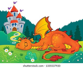 Sleeping dragon theme image 4 - eps10 vector illustration.