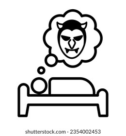 Sleeping Dreaming Nightmare Icon Vector