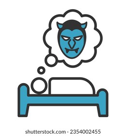 Sleeping Dreaming Nightmare Icon Vector