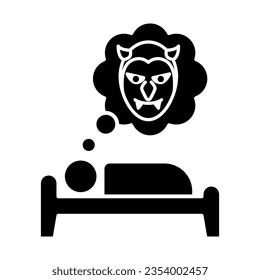 Sleeping Dreaming Nightmare Icon Vector