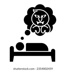 Sleeping Dreaming Nightmare Icon Vector