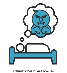 Sleeping Dreaming Nightmare Icon Vector