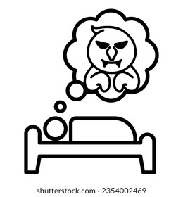 Sleeping Dreaming Nightmare Icon Vector