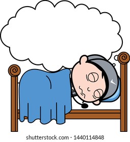 Sleeping Dreaming Retro Repairman Cartoon Worker Stock Vector (Royalty ...