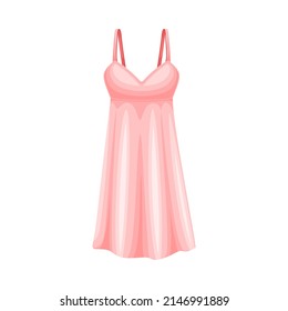 Sleeping dress, sleepwear for women. Textile night clothes cartoon vector illustration