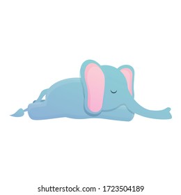 Sleeping elephant icon. Cartoon of sleeping elephant vector icon for web design isolated on white background