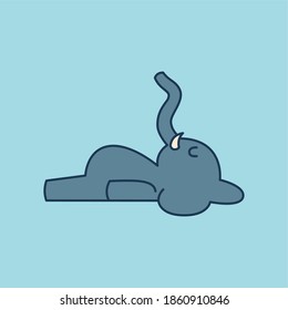 Sleeping elephant vector illustration graphic. Good for sticker, emoji, web, apps