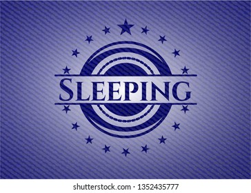Sleeping emblem with denim texture