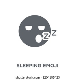 Sleeping emoji icon. Sleeping emoji design concept from Emoji collection. Simple element vector illustration on white background.