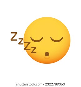 Sleeping emoticon. Vector of a cute smiley emoji yellow icon