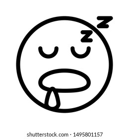 sleeping expression icon with 64 px base and outline style. Suitable for website design, logo, app and ui.