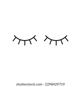 Sleeping eye line editable vector icon