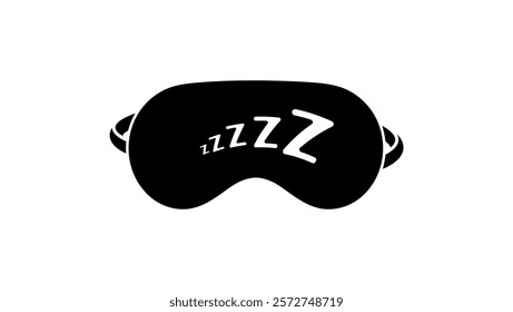 Sleeping eye mask, black isolated silhouette