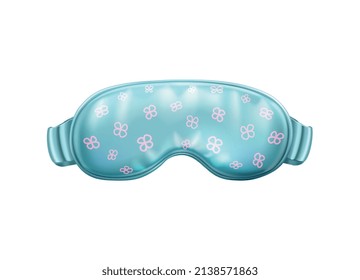Sleeping eye mask composition with isolated image of fancy soft mask for sleep on blank background vector illustration