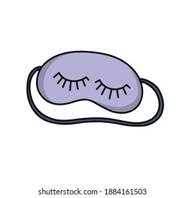 icono doodle de máscara ocular para dormir, ilustración vectorial
