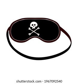 Sleeping eye mask with skull and bone isolated on white background