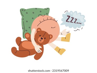 Sleeping Eyeball Character Vector Illustration