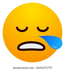 Sleeping face emoji with balloon-like snot coming out of its nose