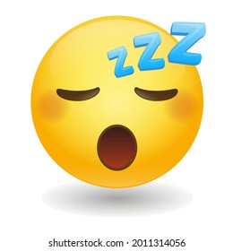 Sleeping Face Emoji Icon Illustration. Sleep Night Vector Symbol Emoticon Design Vector.