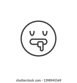 Sleeping Face emoji line icon. linear style sign for mobile concept and web design. Drooling face emoticon outline vector icon. Symbol, logo illustration. Vector graphics