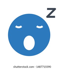 sleeping face glyph colour vector icon