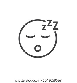 Schlafendes Gesicht Symbol Logo Symbol Umriss Set