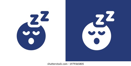 Icono de sueño facial durmiente. Ilustración del vector