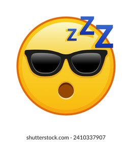 Cara durmiente con gafas de sol Gran tamaño sonrisa emoji amarilla