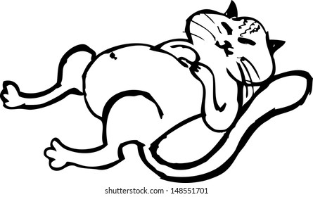 95 Fat cat laying Stock Illustrations, Images & Vectors | Shutterstock