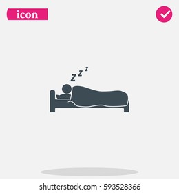 Sleeping flat vector icon.
