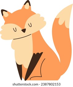 Sleeping Fox Animal Vector Illustration