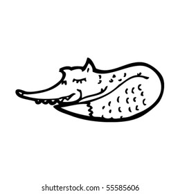 dibujo animado de zorro dormido