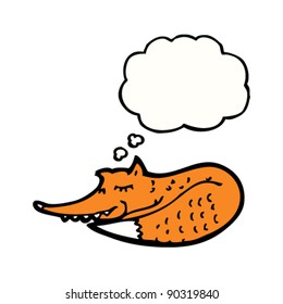 sleeping fox cartoon