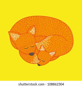 Sleeping foxes
