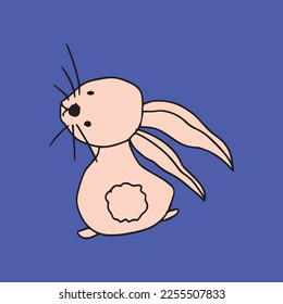 Sleeping gesture rabbit animal design. easter and chinese new year