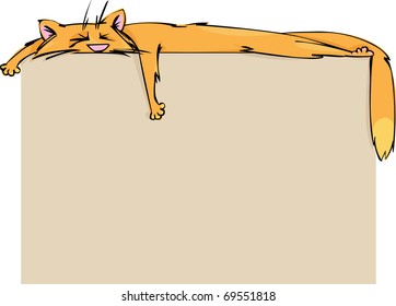 Sleeping Ginger cat and free space for your text