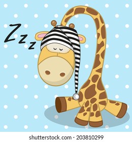 Sleeping Giraffe In A Cap 