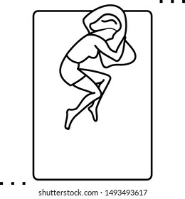 Sleeping girl icon in outline style