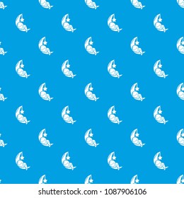 Sleeping girl pattern vector seamless blue repeat for any use