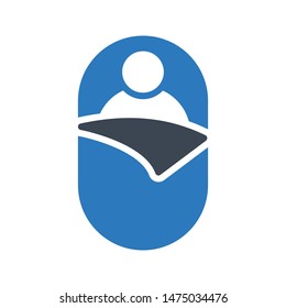 sleeping glyph colour vector icon