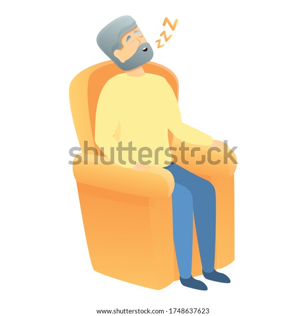 Sleeping Grandpa Icon Cartoon Sleeping Grandpa Stock Vector (Royalty ...