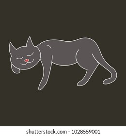 Sleeping grey cat