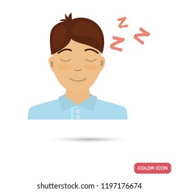 Sleeping guy color flat icon