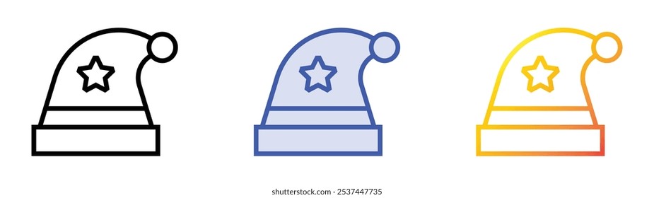 sleeping hat icon. Linear, Blue Fill and Gradient Style Design Isolated On White Background