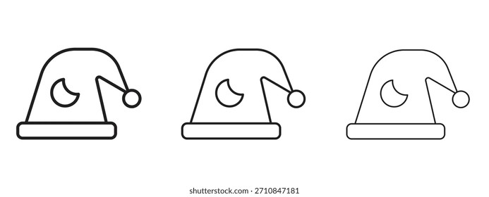 Sleeping Hat icon with outline style, vector illustration designs