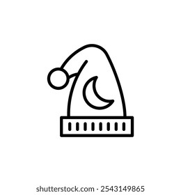 Sleeping hat icon set. outlined and solid filled versions.